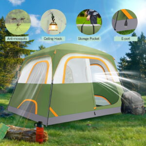 SANOPY Tent 6 Person Camping Tent - Lightweight, Waterproof, Easy Setup with Rainfly & Screen Windows for Family, Beach, and Outdoor Adventures