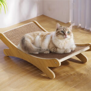 Aodebiao Sisal Cat Scratcher Bed for Indoor Cats Hammock for Scratching Pad Cat Chair Nartural Sisal Scratch Post for Large Cats Scratcher Lounge, Wooden Cat Furniture