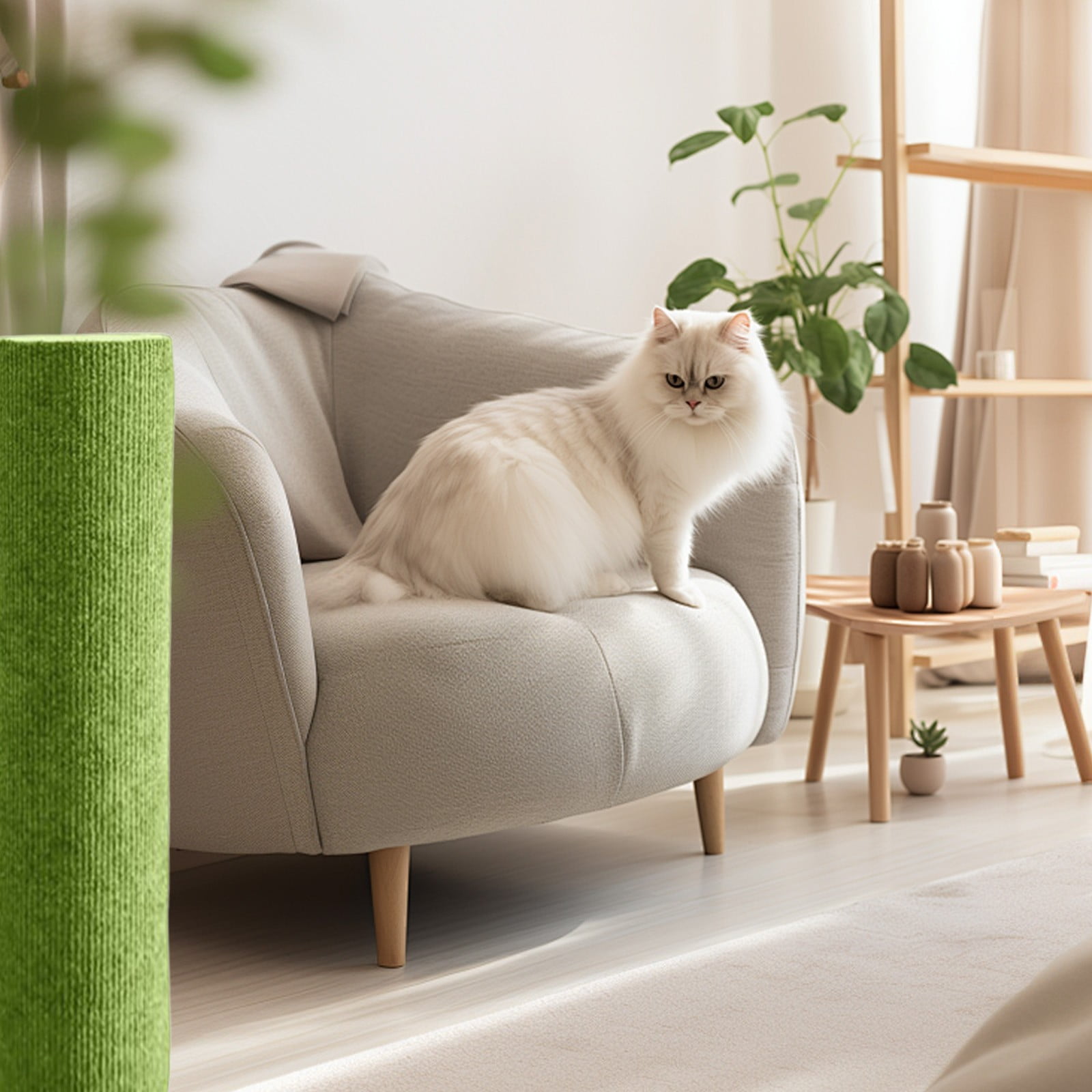 Barhoo Wall Mounted Cat Scratching Post - Adhesive Cat Scratching Stick and Climbing Frame, Pet Scratcher for Furniture Protection - Adjustable and Durable Cat Toy for Indoor Cats, Easy to Install - Image 7