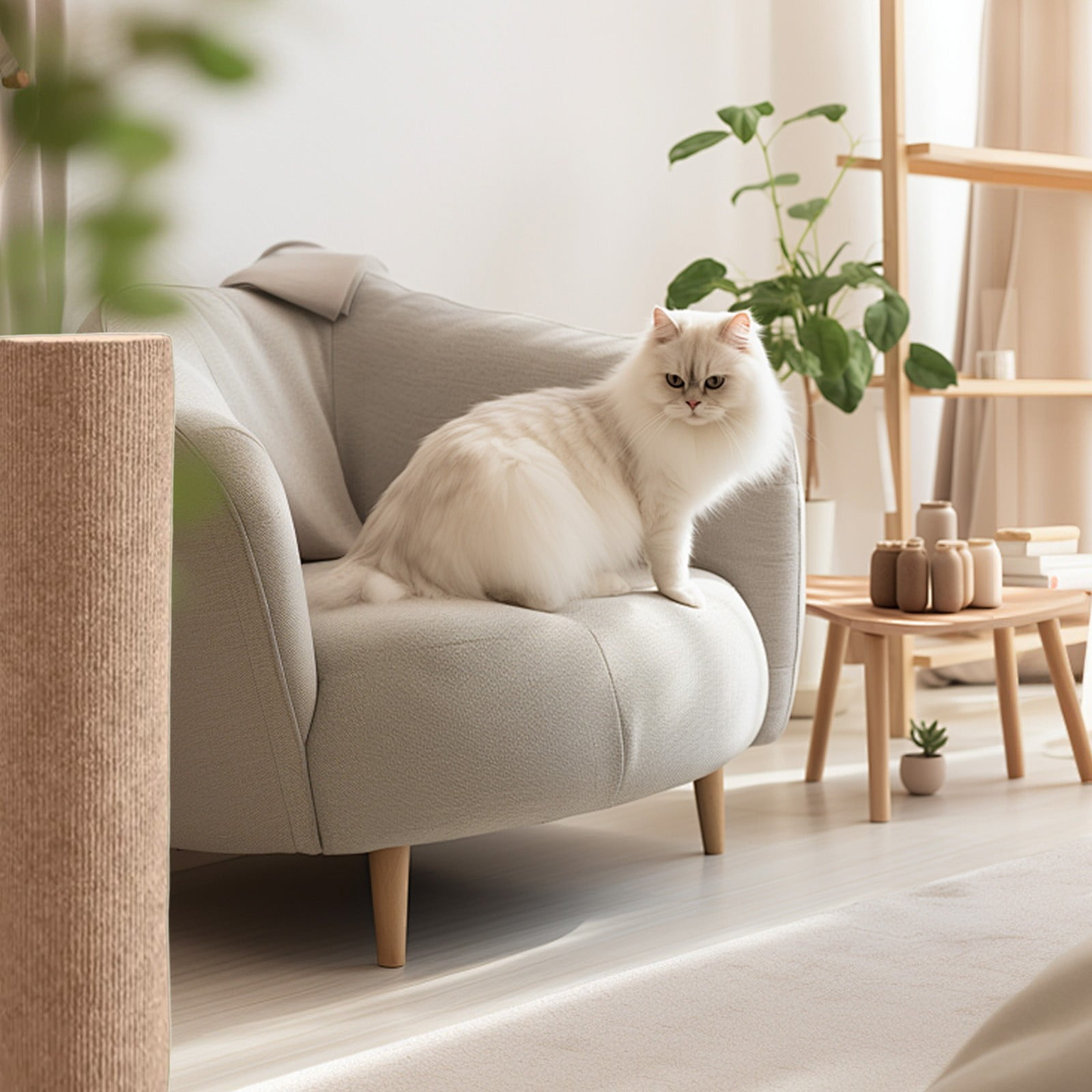 Barhoo Wall Mounted Cat Scratching Post - Adhesive Cat Scratching Stick and Climbing Frame, Pet Scratcher for Furniture Protection - Adjustable and Durable Cat Toy for Indoor Cats, Easy to Install - Image 10