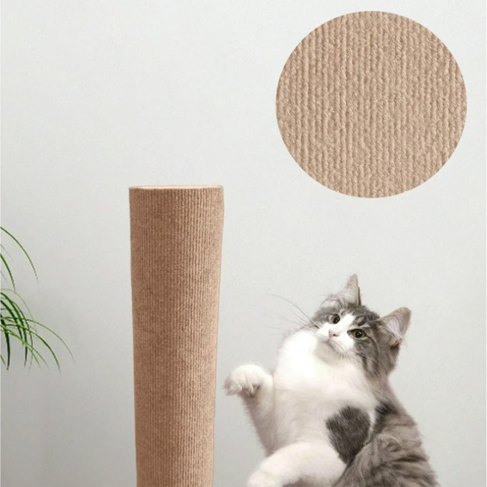 Barhoo Wall Mounted Cat Scratching Post - Adhesive Cat Scratching Stick and Climbing Frame, Pet Scratcher for Furniture Protection - Adjustable and Durable Cat Toy for Indoor Cats, Easy to Install - Image 11