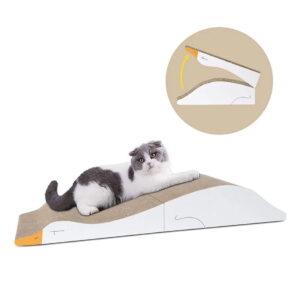 Pawfectpals Duck-Shaped Foldable Reversible Cat Scratching Cardboard Pad Lounge, Scratch and Play, Eliminate destructive furniture