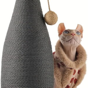 ShadeMart Unique Wine Bottle Cat Scratcher, 24-inch with Suction Cup, Sisal & Hanging Ball