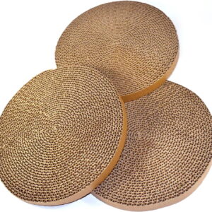 HQRP 3-Pack Round Cat Scratcher Refill 10'' Round Scratch Pads for Cats Refill for Cat Scratcher with Ball, Scratcher Replacement Pads Circle Cat Scratcher Refill, Circular Cardboard Insert