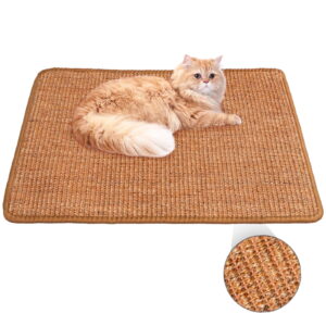 CheerPals Cat Scratcher Mat, 23.6 X 15.7 Inch Sisal Cat Scratch Pad, Furniture Protection Scratching Board, Brandy